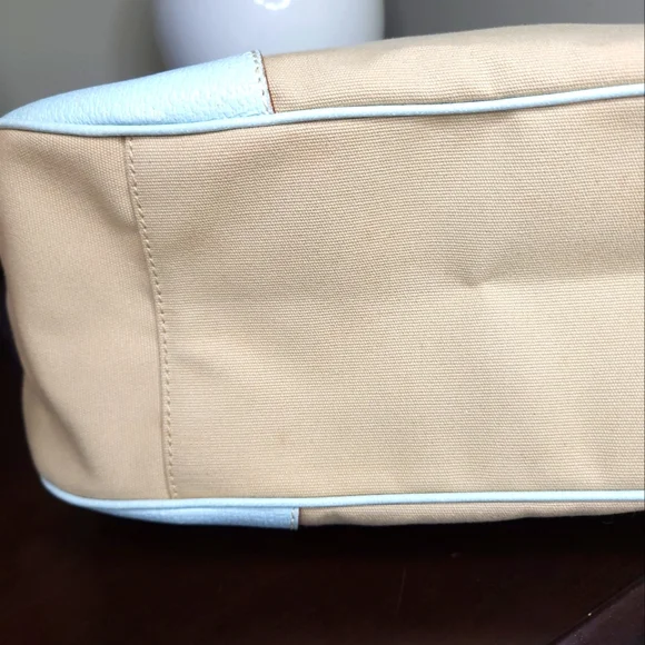 Prada Canapa Moon Shoulder Bag, Blue and Beige - Picture 7 of 13